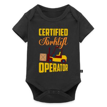 Certified Forklift Operator Lifting Warehouse - Baby Premium short-sleeve bodysuit - black - Front