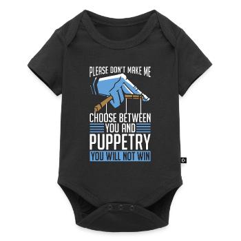 Puppetry Please Don't Make Me Choose Ventriloquist - Baby Premium short-sleeve bodysuit - black - Front
