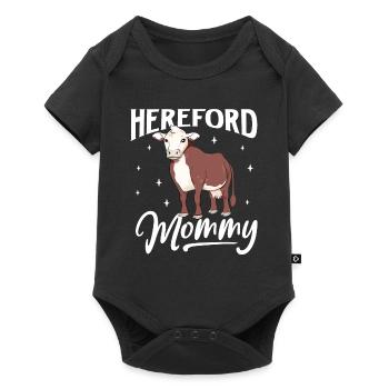 Hereford Mommy - Hereford Rind - Baby Premium Kurzarmbody - Schwarz - Vorne