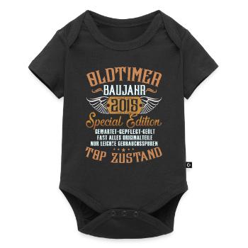 Oldtimer Special Edition Modell 2015 Geburtstag - Baby Premium Kurzarmbody - Schwarz - Vorne