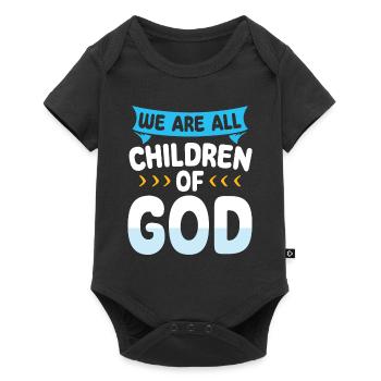 We are all children of God's Christian faith - Baby Premium short-sleeve bodysuit - black - Front