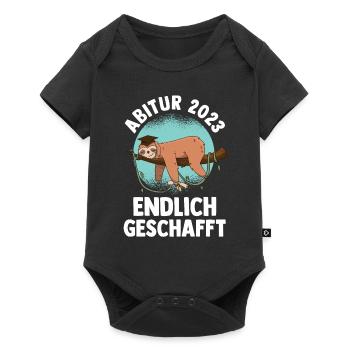 Abiturienten Abschluss Faultier 2023 Abitur - Baby Premium Kurzarmbody - Schwarz - Vorne
