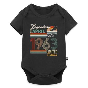 April 1963 Birthday April 1963 Gift - Baby Premium short-sleeve bodysuit - black - Front