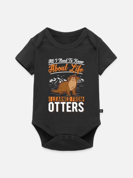 Otter Fischotter Seeotter - Baby Premium Kurzarmbody - Schwarz