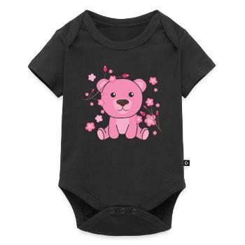 Ours animaux mignons pour enfants kawaii - Body à manches courtes Premium Bébé - noir - Devant