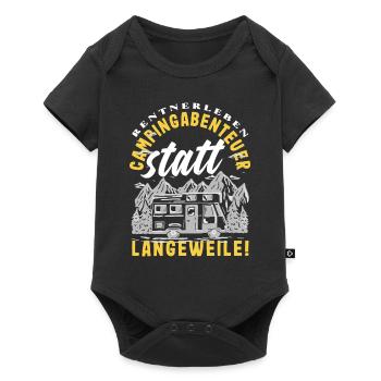 Rentnerleben - Campingabenteuer statt Langeweile - Baby Premium Kurzarmbody - Schwarz - Vorne