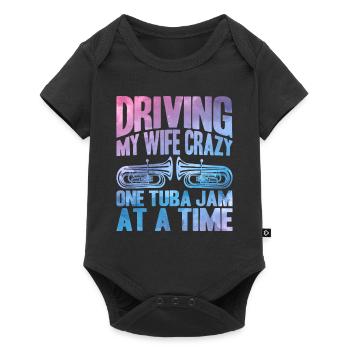 Tuba Meine Frau in den Wahnsinn treiben Geschenk - Baby Premium Kurzarmbody - Schwarz - Vorne