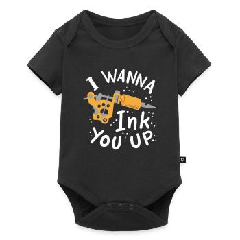 I Wanna Ink You Up Tattoo Artist - Baby Premium Kurzarmbody - Schwarz - Vorne
