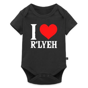 Cthulhu I Love R'lyeh, Funny Cosmic Horror Cthulhu - Baby Premium short-sleeve bodysuit - black - Front