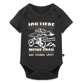 Ich Liebe meine Frau MTB Mountainbike Fahrrad Rad - Baby Premium Kurzarmbody - Schwarz - Vorne