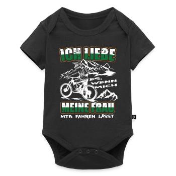Ich Liebe meine Frau MTB Mountainbike Fahrrad Rad - Baby Premium Kurzarmbody - Schwarz - Vorne