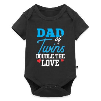 Vater Von Zwillingen Doppelte Liebe Zwilling - Baby Premium Kurzarmbody - Schwarz - Vorne