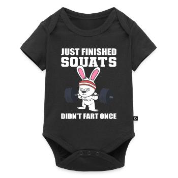 Entraîneur de fitness d’entraînement de lapin drôle - Body à manches courtes Premium Bébé - noir - Devant
