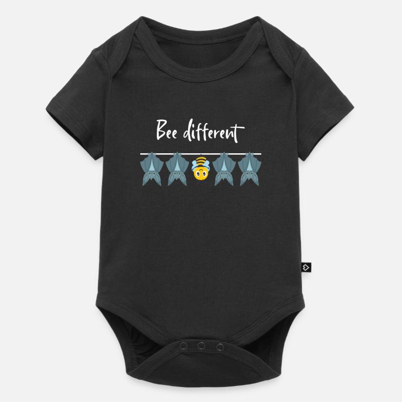 Bee Different Autism Hanging Bee With Bat Bee - Baby Premium Kurzarmbody - Schwarz
