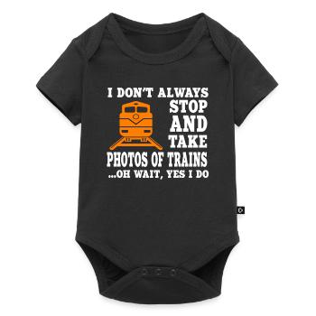 Funny railway photographer saying - Baby Premium short-sleeve bodysuit - black - Front