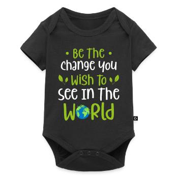 'Be the Change You Wish to See in the World - Baby Premium short-sleeve bodysuit - black - Front