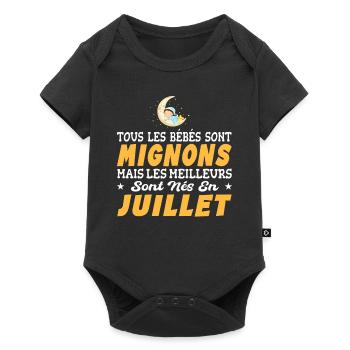 Naissance Cadeau Baby Bébé né en Juillet Fille Gar - Body à manches courtes Premium Bébé - noir - Devant