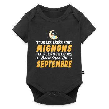Naissance Cadeau Baby Bébé né en Septembre - Body à manches courtes Premium Bébé - noir - Devant
