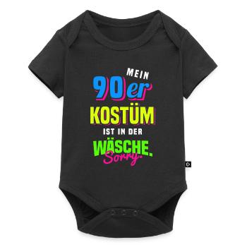 90er Jahre Mottoparty 1990er Neunziger Kostüm - Baby Premium Kurzarmbody - Schwarz - Vorne