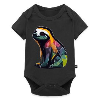 Geometric Sloth - Baby Premium short-sleeve bodysuit - black - Front