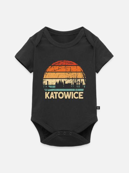 Polen Katowice Skyline - Baby Premium Kurzarmbody - Schwarz