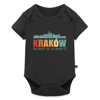 Poland Krakow Skyline - Baby Premium short-sleeve bodysuit - black - Front