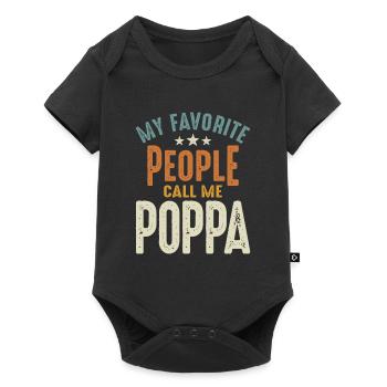 My Favorite People Call Me Poppa - Dad & Grandpa - Baby Premium short-sleeve bodysuit - black - Front
