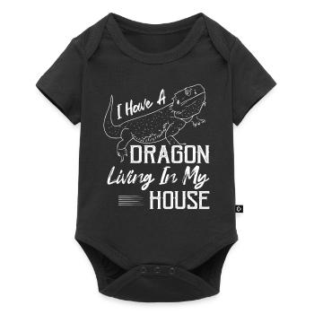 I Have A Dragon Living In My House Lizard Lover Re - Baby Premium short-sleeve bodysuit - black - Front