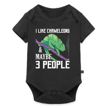 I Like Chameleons & Maybe 3 People Reptile Lizard - Baby Premium short-sleeve bodysuit - black - Front