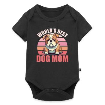 World's Best Dog Mama Cute Bulldog - Baby Premium short-sleeve bodysuit - black - Front
