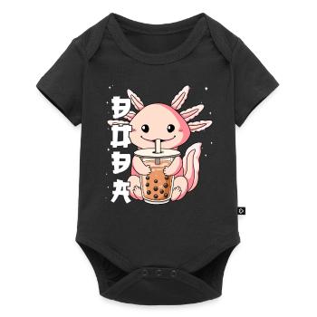Boba Tea Axolotl Bubble Tea - Baby Premium Kurzarmbody - Schwarz - Vorne