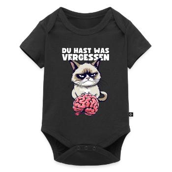 Grump Cat mit Gehirn - Du hast was vergessen Katze - Baby Premium Kurzarmbody - Schwarz - Vorne