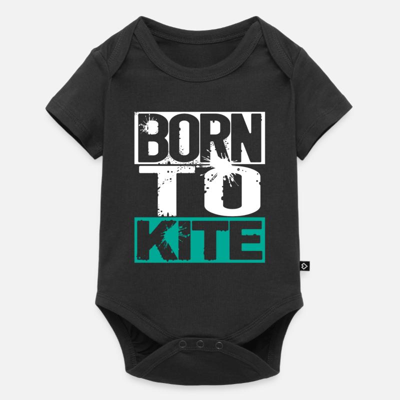 Né pour cerf-volant - Body à manches courtes Premium Bébé - noir