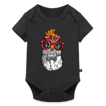 Mère Poulet Rétro Poule Design - Body à manches courtes Premium Bébé - noir - Devant