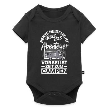 Rente heißt Zeit zum Campen - Baby Premium Kurzarmbody - Schwarz - Vorne