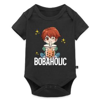 Bubble Tea Anime Boy Boba Tea Bobaholic - Body à manches courtes Premium Bébé - noir - Devant