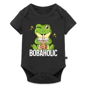 Bubble Tea Frog Boba Tea Bobaholic - Body à manches courtes Premium Bébé - noir - Devant