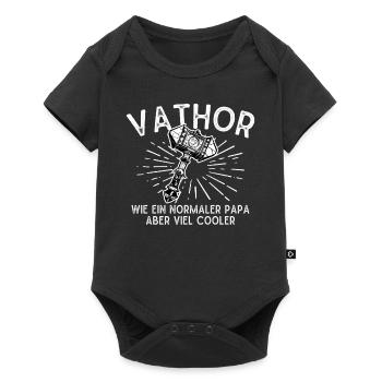 VATHOR Wie Ein Normaler Papa Aber Viel Cooler - Baby Premium Kurzarmbody - Schwarz - Vorne