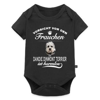 Vorsicht vor dem Frauchen - Dandy Dinmont Terrier - Baby Premium Kurzarmbody - Schwarz - Vorne
