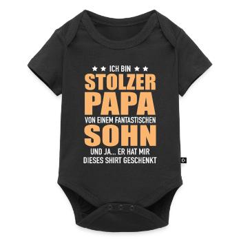 Stolzer Papa Fantastischen Sohn Geschenk Papa - Baby Premium Kurzarmbody - Schwarz - Vorne