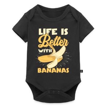 Life Is Better With Bananas - Baby Premium short-sleeve bodysuit - black - Front