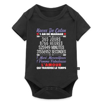 Noces de Coton - Body à manches courtes Premium Bébé - noir - Devant