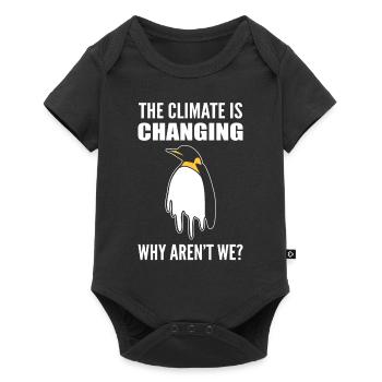 Les pingouins et les écologistes du changement climatique - Body à manches courtes Premium Bébé - noir - Devant