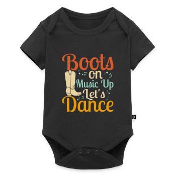 Boots On Music up Let’s Dance Line Dance Country M - Body à manches courtes Premium Bébé - noir - Devant