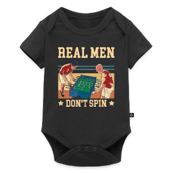 Les vrais hommes ne font pas tourner le joueur de baby-foot de baby-foot - Body à manches courtes Premium Bébé - noir - Devant