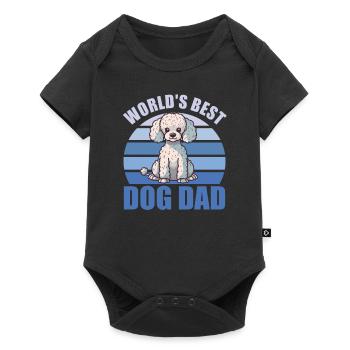 Meilleur chien papa mignon caniche au monde - Body à manches courtes Premium Bébé - noir - Devant