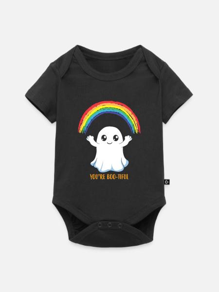 You're Bootiful Geist Regenbogen Gespenst - Baby Premium Kurzarmbody - Schwarz