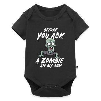 Ein Bein Witz Humor Geschenk - Baby Premium Kurzarmbody - Schwarz - Vorne