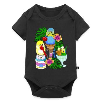 Budgie Ice Cream Ice Cream - Baby Premium short-sleeve bodysuit - black - Front
