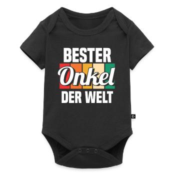 Patenonkel Bester Onkel Der Welt - Baby Premium Kurzarmbody - Schwarz - Vorne